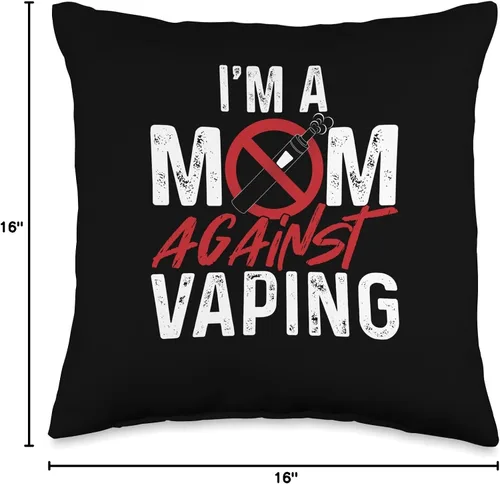 Vista 4 de I'm A Mom Against Vaping Vape Vaper Gift I'm A Mom - Cigarrillo electrónico Vape Vaper Throw Pillow, 16 x 16, multicolor