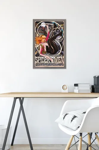 Vista 6 de Trends International Marvel Comics - Póster de pared de Spider-Gwen - Cover #1, 14.725 x 22.375 pulgadas, versión enmarcada de madera de granero