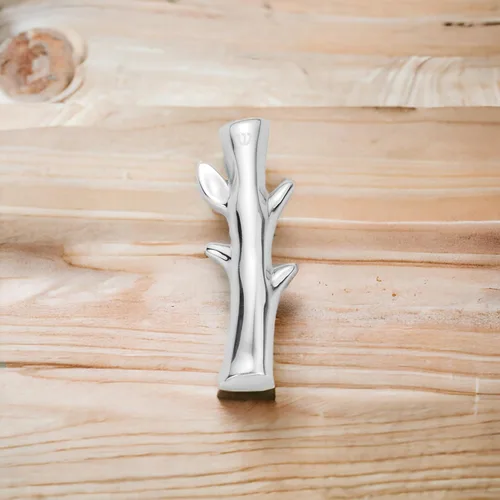 Vista 4 de Mezuzah Nambé Tree of Life - Estuche de aleación de 5 pulgadas con diseño de árbol simbólico, acento contemporáneo y atemporal de Judaica
