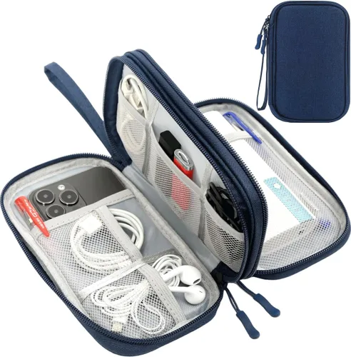 Vista 8 de CAAORDKSO Bolsa Organizadora de Electrónicos para Viaje, Estuche Pequeño Organizador de Cables Impermeable, Bolsa de Accesorios, Estuche Electrónico