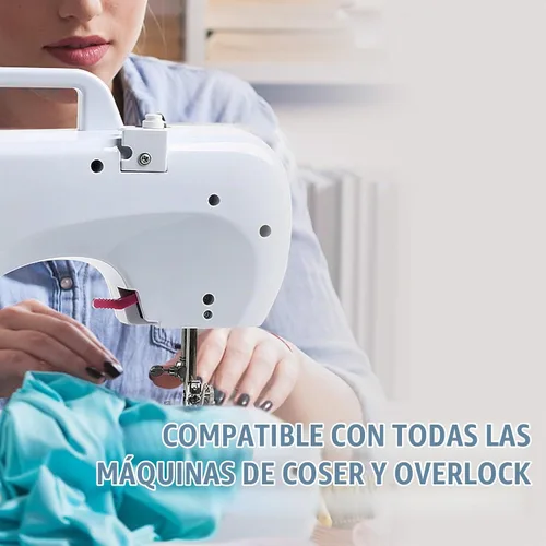 Vista 6 de Hilo serger blanco y negro, hilo multiusos para coser, poliéster, 4 conos de 2743 m cada uno para máquina de coser 2 blanco 2 negro