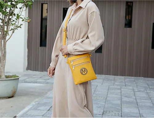 Vista 2 de MKF - Bolso bandolera para mujer, correa ajustable, piel sintética, diseño cruzado