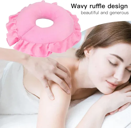 Vista 5 de Dioche Cojín de soporte para el cuello en forma de U suave para sala de spa, mesa de masaje, cama, almohada para la cara, cojín de cuello