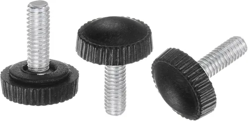 Vista 13 de uxcell 20 pomos moleteados de rosca métrica macho M4 x 0.236 in, pomos de sujeción de tornillo de pulgar, mango de plástico con perno roscado