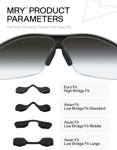 Vista 2 de Mryok Almohadilla nasal de repuesto para gafas de sol Oakley Radar Path EV RadarLock Negro