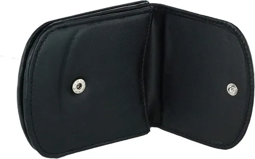 Vista 5 de CTM Cartera de taxi plegable en C con bolsillo frontal de cuero para hombre, Negro