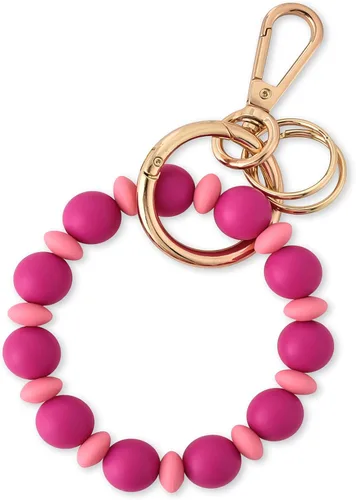 Vista 2 de Llavero de silicona con cuentas para mujer, pulsera elástica para llavero