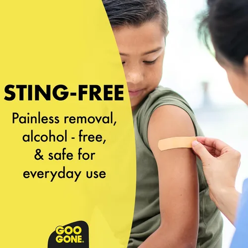 Vista 4 de Goo Gone Removedor de adhesivo para la piel, eliminación segura y sin dolor para residuos pegajosos de monitores de glucosa continuos, cinta KT