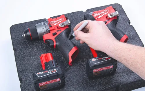Vista 3 de Insertos de espuma Econo - Se adapta a Milwaukee Packout ™ 48-22-8435 (kit de espuma de 2 piezas) Negro/Rojo