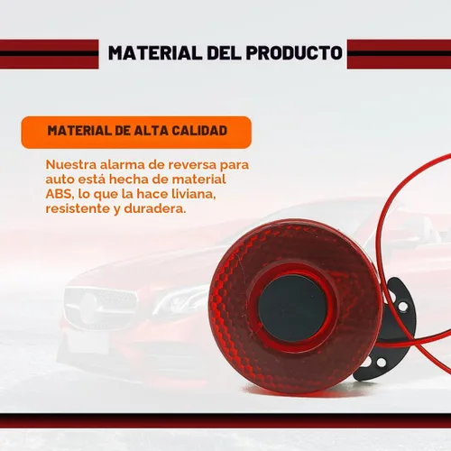 Vista 4 de Alarma de respaldo para automóvil, 12 V/24 V, 105 dB, bocina de respaldo de advertencia automática, sonido inverso con cable/luz, sonido resistente