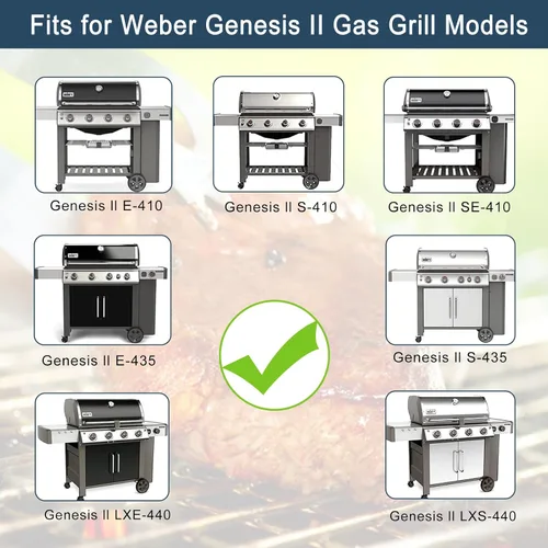 Vista 7 de Deflectores de calor para parrilla Weber Genesis II 300/LX 300, GS4 Genesis ii E-310 ii E-315 ii E/S335 ii se-335 (acero inoxidable 304, ES/410 x 3)