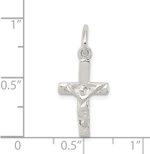 Vista 2 de Colgante de plata de ley 925 sólido pulido pequeño crucifijo colgante collar joyería regalos para mujeres