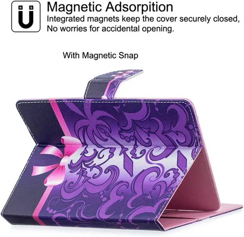 Vista 4 de NewShine - Funda universal para tablet de 7.9 a 8.5 pulgadas, funda de piel sintética para iPad mini 1/2/3/4, Galaxy Tab 3/4/Note 8.0, Amazon Kindle