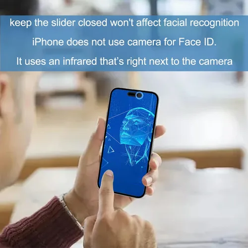 Vista 4 de Funda de privacidad compatible con 15 Pro/iPhone 15 Pro Max con cubierta de cámara frontal, protege la privacidad y la seguridad, pero no afecta