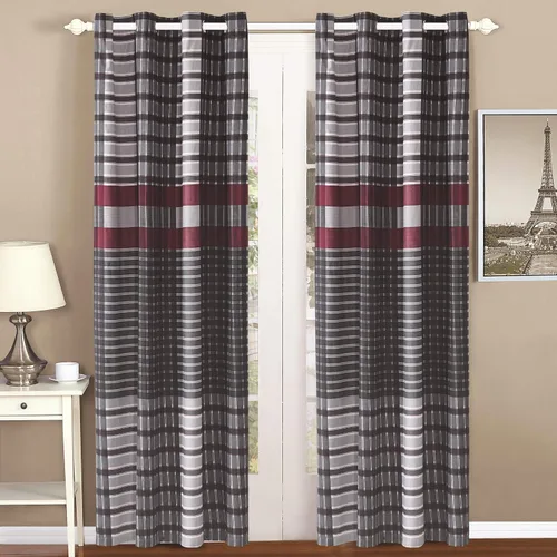 Vista 5 de All American Collection Moderno 4 PC Floral Impreso Hogar Dormitorio Cortinas a juego Beige