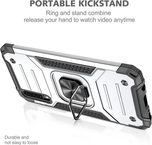 Vista 2 de Dionsibei Funda para Samsung Galaxy A50 A50S A30S, grado militar, soporte integrado con soporte de soporte, resistente, a prueba de golpes, funda