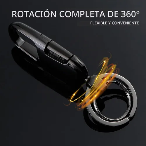 Vista 3 de Llaveros de coche, llaveros resistentes, accesorio para llaves de coche para hombres y mujeres, con elegante caja de metal Negro