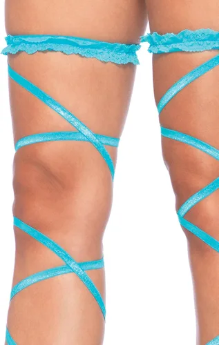 Vista 2 de Leg Avenue medias de red tamaño maxi para mujer, talla única , Azul Neón