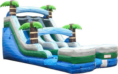 Vista 17 de TentandTable Tobogán acuático inflable de doble carril para niños y adultos, diversión acuática gigante de grado comercial, incluye soplador de aire