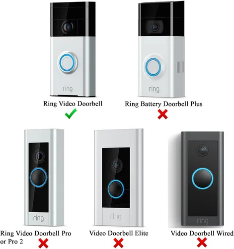 Vista 4 de Carcasa de silicona compatible con timbre de anillo, vídeo (1ª generación), diseño de campana de tu puerta con cristal solar, protección UV y White
