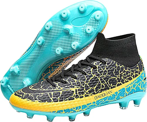 Vista 2 de OAOUIA Men's Soccer Cleats high top Football Shoes Youth Athletic Anti Slip Outdoor Soccer Shoes FGAG Breathable Training Football Sneakers