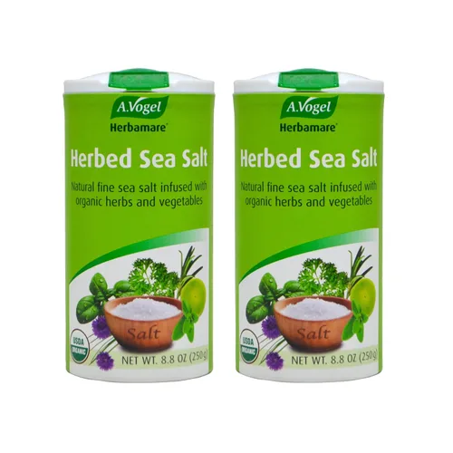 Vista 15 de A. Vogel Herbamare Sal marina sazonada – USDA Orgánica – Sal condimento infundida con 12 hierbas – 33% menos de sodio – Sin OMG – Sin gluten