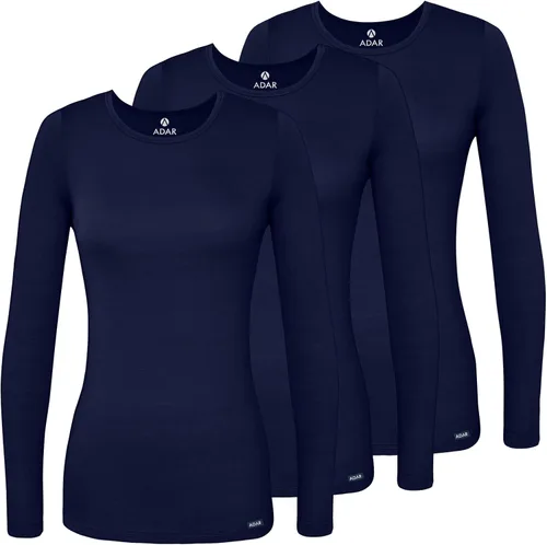 Vista 23 de Adar Underscrubs - Camiseta de manga larga para mujer, paquete de 3 unidades Aguamarina (Aquamarine)