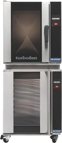 Vista 15 de Moffat Turbofan E33 - Hornos de convección eléctricos de encimera de tamaño completo con soporte, doble pila con ruedas, control digital, 208