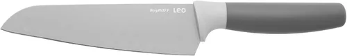 Vista 3 de Berghoff LEO - Cuchillo Santoku de hoja ancha antiadherente de acero inoxidable de 6.75 pulgadas, funda protectora ajustada de PP gris con mango