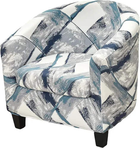 Vista 31 de NILUOH - Funda para silla de club de 2 piezas, funda elástica para silla de bañera redonda, fundas para silla de barril, fundas antideslizantes
