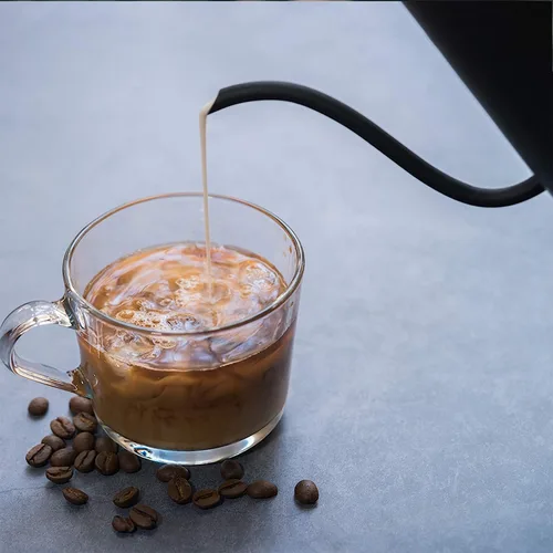 Vista 5 de Easyworkz Gage - Hervidor de café de cuello de cisne de 20 onzas con termómetro de acero inoxidable con boquilla larga y estrecha Negro