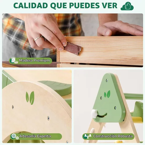 Vista 4 de ROBOTIME Juguetes de escalada 5 en 1 para niños pequeños, juego de escalada Pikler de 3 piezas para niños pequeños, juego de triángulo