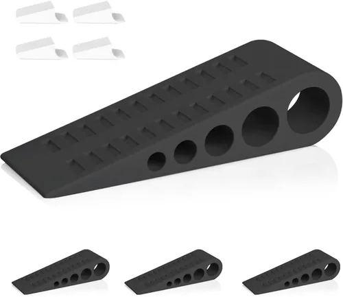 Vista 19 de HOMOTEK Paquete de 2 topes de puerta de goma con forma de cuña para puertas de puerta, protectores de pared para piso e parte inferior de la puerta