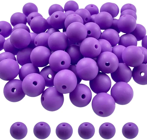 Vista 59 de Abalorios de silicona, 120 piezas de 6 mm abalorios redondos de silicona para hacer llaveros, pulseras, collares, aretes, joyas, manualidades DIY