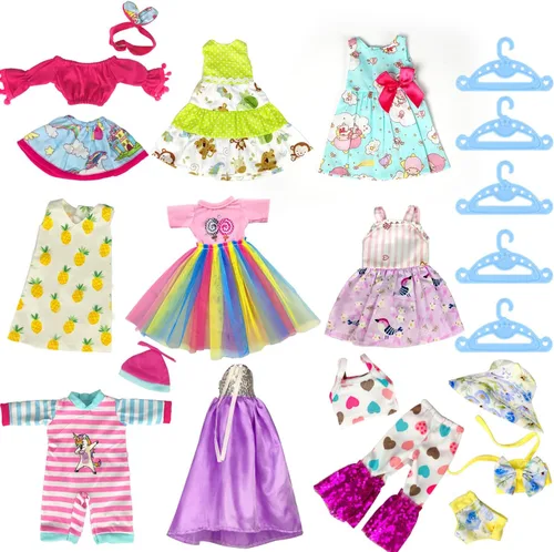 Vista 4 de WONDOLL American 10 Conjuntos de ropa de muñeca de 14/14.5 pulgadas