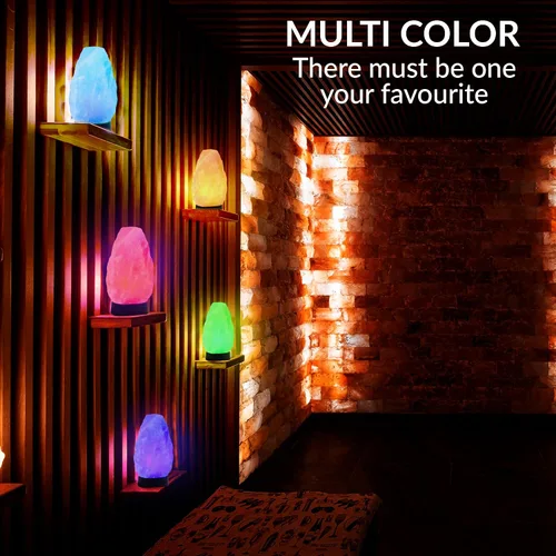 Vista 5 de Himalayan Glow Lámpara de sal - Lámpara de sal multicolor USB del Himalaya con control de atenuador Bombilla LED Base de plástico Brillo