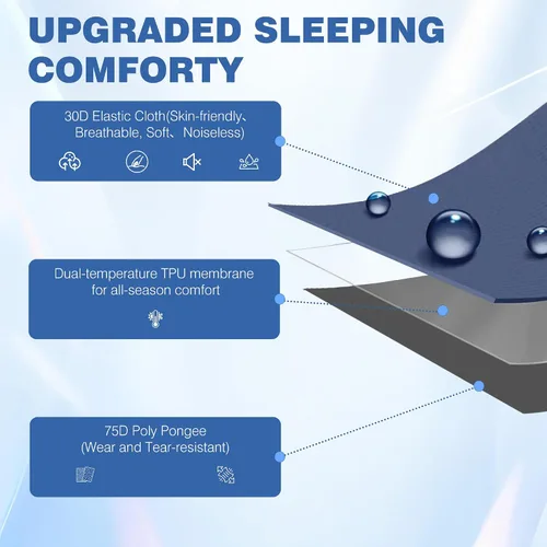 Vista 6 de OUTSKIRT Colchoneta de dormir ultraligera autoinflable, colchón de campamento de 4 pulgadas de grosor con paquete de bomba, tapete de dormir aislado