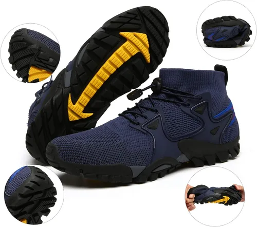 Vista 7 de Zapatos de senderismo para hombre y mujer, zapatos deportivos al aire libre, zapatos para caminar, correr, senderismo, escalada, elegante