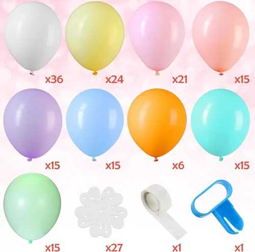 Vista 3 de CHENGU Juego de 27 globos de margaritas con diseño de margaritas, globos de látex de 10 pulgadas para decoración de bodas, cumpleaños, baby shower