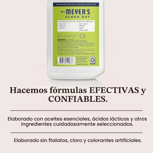 Vista 5 de MRS. MEYER'S Clean Day Limpiador líquido para inodoro, eliminación de manchas, verbena de limón, 24 onzas Eliminación de manchas, seguro