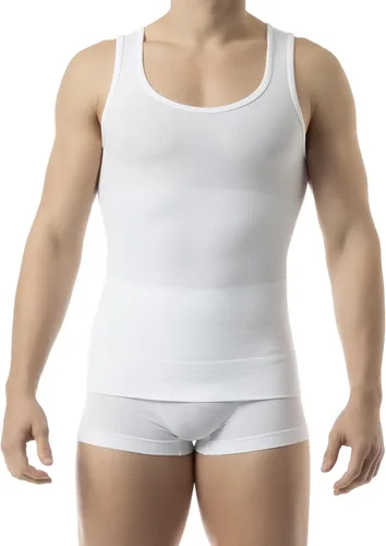 Vista 7 de Farmacell Camiseta sin mangas de compresión para hombre, ropa interior de algodón con control de abdomen, hecha en Italia, 417 Negro