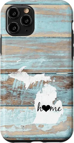 Vista 29 de Michigan Rustic Home Pride US State Distressed Look Case for iPhone 17