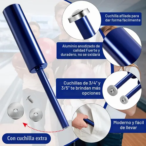 Vista 3 de Hungdao Kit de herramientas de extracción de cinta de entrenamiento de bola de bolos, 3 piezas, con cuchilla de repuesto, cuchillo biselado
