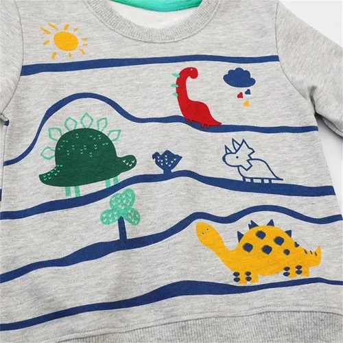 Vista 3 de HILEELANG Sudaderas con cuello redondo y manga larga para niño pequeño, algodón gráfico, ropa de Navidad