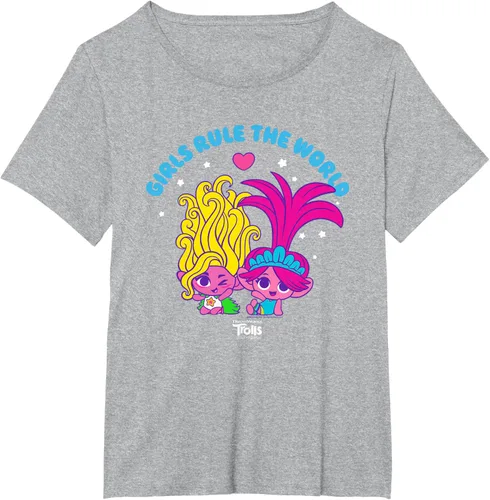 Vista 21 de DreamWorks Trolls Band Together - Camiseta para niñas con leyenda "Rule", diseño Negro