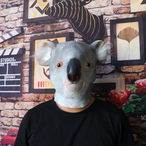 Vista 6 de ifkoo - Máscara de Koala de látex para disfraz de Halloween