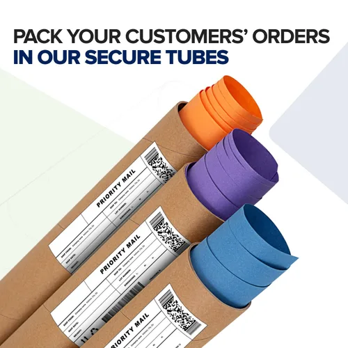 Vista 9 de Tubo de correo de papel kraft reforzado de 4 x 18 pulgadas, paquete de 12 tubos con 24 tapas, tubo seguro aprobado por USPS - Tubo de cartón