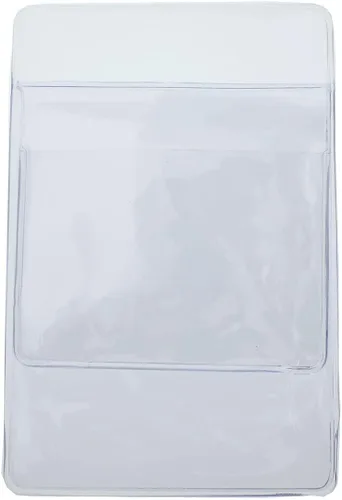 Vista 6 de Protector de bolsillo resistente con soporte horizontal para tarjetas de identificación, organizador de bolsillo de plástico transparente