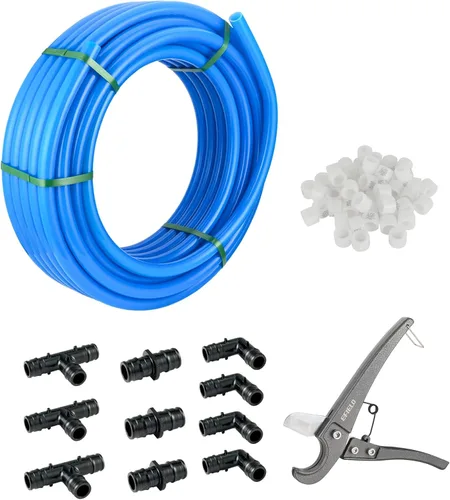 Vista 14 de EFIELD - Tubería Pex A de 1/2 pulgada, 100 pies, color azul para aplicaciones de fontanería de agua potable con un cortador de tubos (XB100)