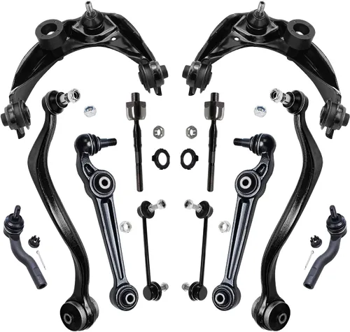 Vista 49 de Detroit Axle – 12 brazos de control superiores e inferiores delanteros con rótulas, barras de unión exteriores e interiores con topes, barras